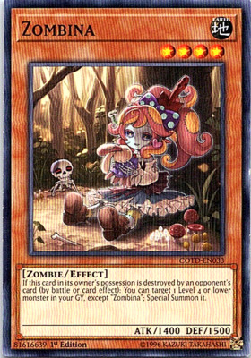 Zombina COTD-EN033 Yu-Gi-Oh! Card Light Play 1st Edition 