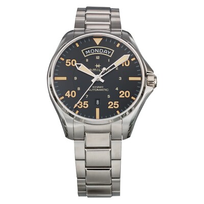 HAMILTON H64645131 KAHKI AVIATION Black Automatic Stainless Steel