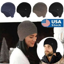 Men Women Beanie Winter Knit Beanie Cap/Hat Warm Wool Aviator Ear Flaps Ski Hat