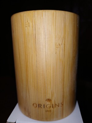 ORIGINS SOLID NATURAL BAMBOO WOODEN COLD CUP 3.5'' HOLDS 7 oz. LIQUID NEW IN BOX