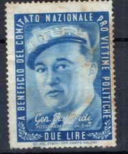 MARCA DA BOLLO 1946 PRO VITTIME POLITICHE 2 LIRE LORDI G.I MNH** VEDI VERSO