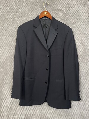 HUGO BOSS Suit Mens 35R - Black  3 Button Expressly For Victor Talbots 693