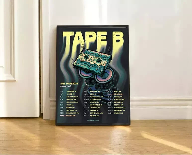 Tape B Fall Tour 2024 Official Poster Art Print Perfect Gift For Music Fans and Collectors