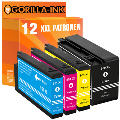 Druckerpatronen Tintenpatronen 12er Set für HP 950 951 XL HP950XL HP951XL