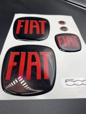 KIT STEMMI FIAT 500/PUNTO/BRAVO... ANT+POST+VOLANTE ADESIVO 3D RESINATO TUNING