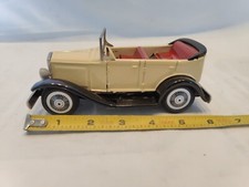 Vintage Sign Of B Quality Japan White Tin Convertible Car. Friction, Works.