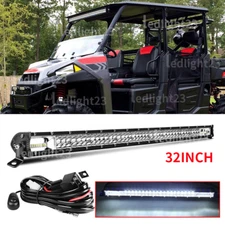 Straight 32"Inch LED Light Bar + Wire Offroad Fit UTV Polaris RZR XP 1000 Razor 