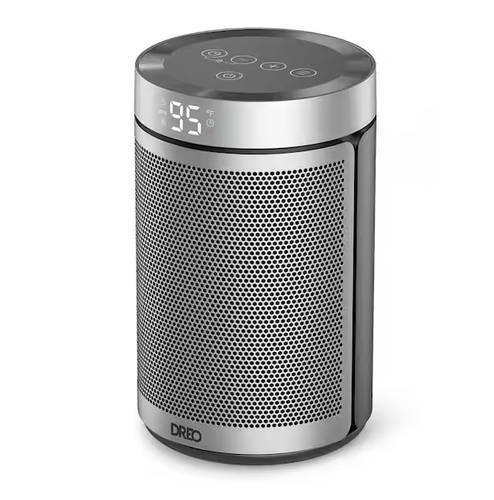 DREO 1500W 9.64 in. Portable Electric Ceramic Space Heater with Timer in Silver