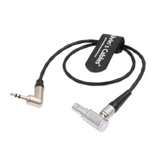 Red Komodo Timecode Cable Tentacle Sync Right Angle 3.5mm TRS to EXT 9 Pin Male