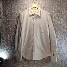 Lucky Brand Slim Fit Long Sleeve Button Up Shirt Size Medium Cotton Gray