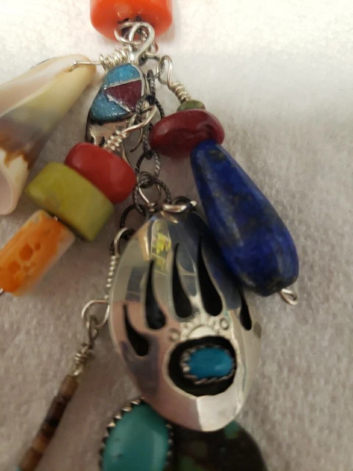 COLLAR MULTI PIEDRAS CON ENCANTO NATIVO AMERICANO DEL SUROESTE. Foto 3 de 4