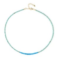 Cavill Silberhalskette 925 Sterling Vergoldet Neon Apatit 25,63Ct