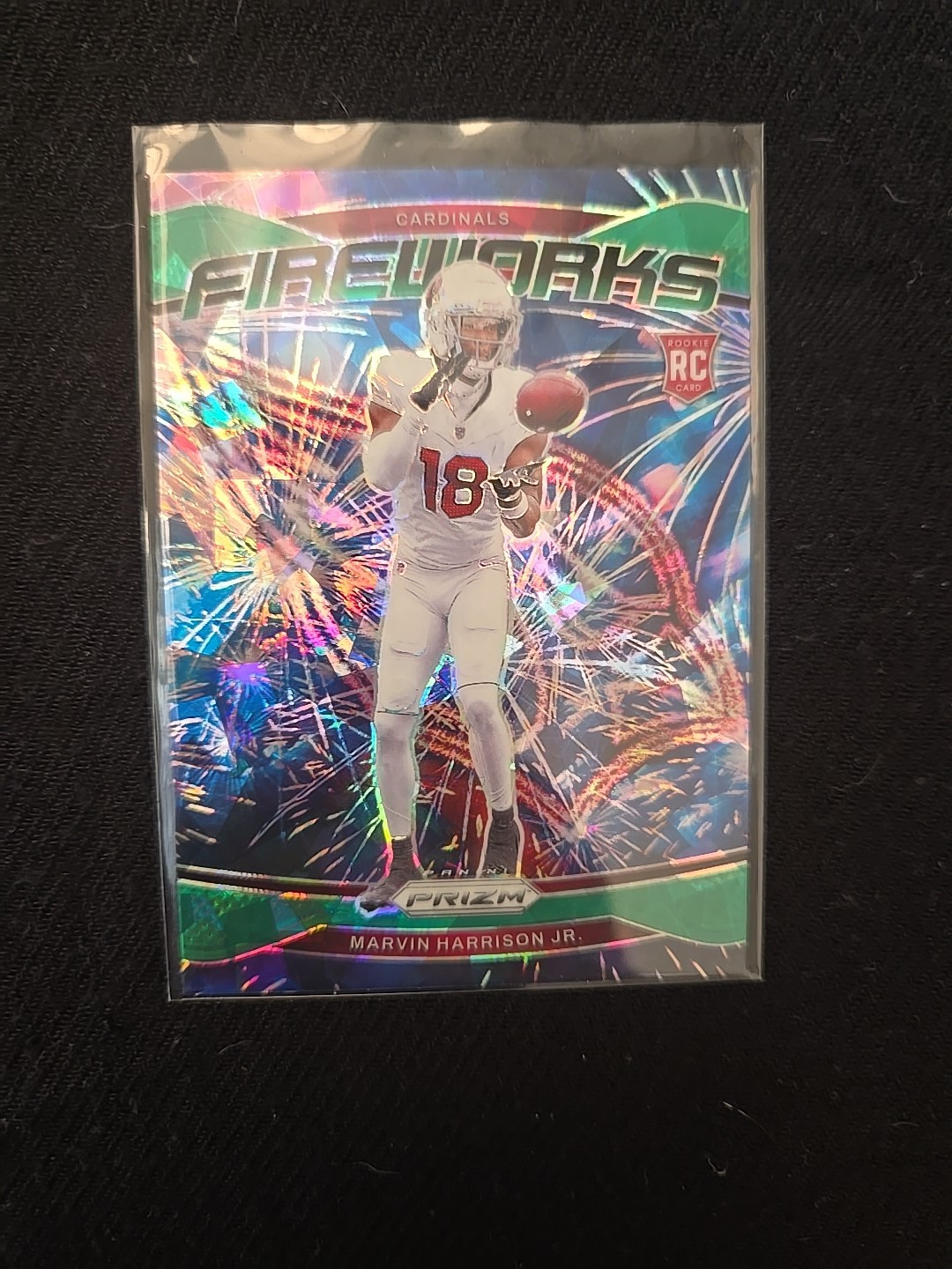 2024 Panini Prizm - Fireworks Marvin Harrison Jr. #20 Green Ice Prizm (RC)