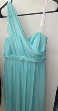 Davids Bridal Strapless Teal Green Bridesmaid Cocktail Dress Size 8 Style 83312