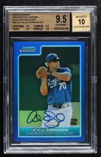 2006 Bowman Chrome Prospects Blue Refractor 21/150 Alex Gordon BGS 9.5 Auto 04b0