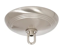B&P Lamp Satin Nickel Screw Collar Ribbed Canopy Kits