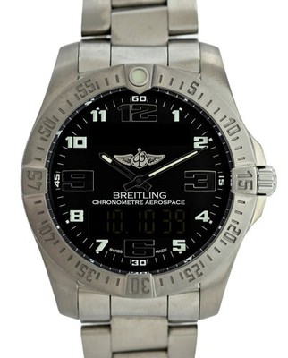 Breitling 43mm Men's Aerospace Evo Titanium Grey Dial Swiss Watch! Ref: E79363!