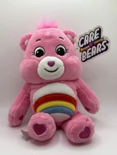 2021 Care Bears Cheer Bear Basic Fun Plush Pink Rainbow Belly 9" BEST OFFERS