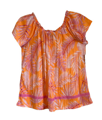 Absolutely Famous Women s Pull Over Relaxed Fit Short Sleeve Top Size M