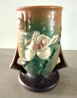 Roseville Magnolia Two Handled Vase 87-6,  6" height, NO CHIPS OR CRACKS