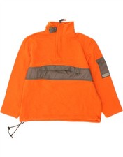 DIADORA Boys Zip Neck Sweatshirt Jumper 12-13 Years Large Orange CA62