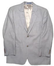 Vintage Ralph Lauren Blazer Mens 42R Wool Silk Blend Sport Coat 90s Gray