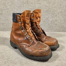 Vintage 1984 Red Wing 404 Mens 8 Brown Leather Moc Toe Work Boots Made in USA