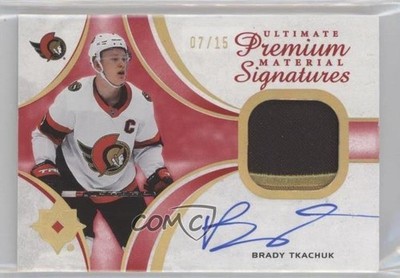 2021 Upper Deck Ultimate Collection Premium 7/15 Brady Tkachuk #UMS-BT Auto 09th