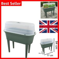 Green Mini Greenhouse Raised Planter With Cover Grow Table 84x77x37cm