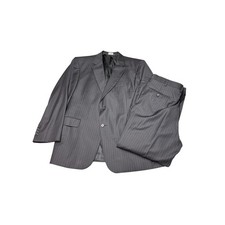 Jos A Bank Signature Collection 100 Wool Pinstripe Suit 2 Pc set Mens 44R 38x29