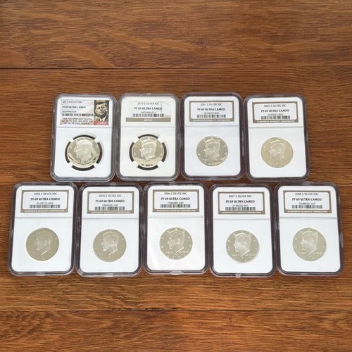 NGC PF69 Ultra Cameo JFK Silver Half Dollar Proof Lot of 9 🇺🇸