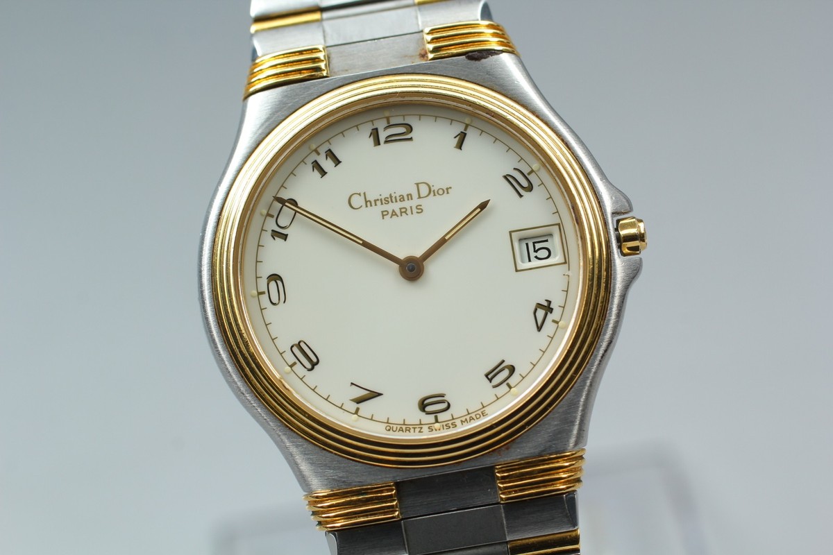 Christian Dior 時計　ビンテージ Near MINT] Vintage Christian 39 14 01 Dior 32mm Round White
