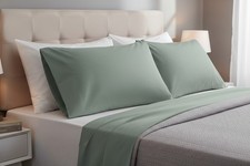 Hotel Style Egyptian Cotton Smooth Sateen Weave Pillowcase Set Green Standard