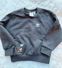 Adidas X Disney Mickey Mouse Kids Sweatshirt Black Size 5T Crewneck Cotton Blend