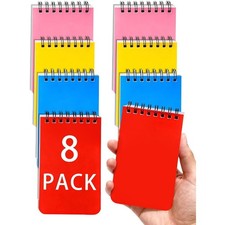 Pocket Notebook 3x5 Inch Set of 8 Spiral Bound Mini Notebooks with 120 Lined