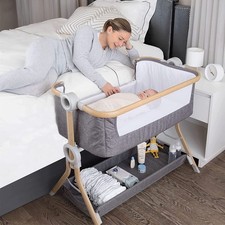 Baby Bassinet, Bedside Sleeper for Baby, Easy Folding Portable Crib with Stor...