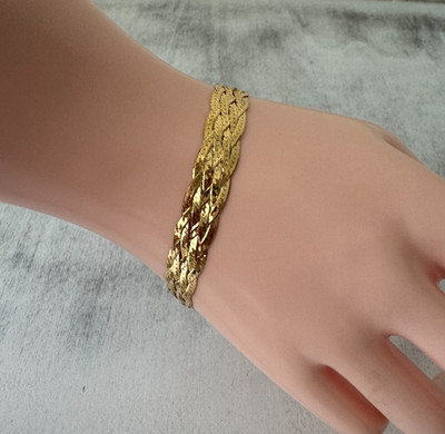 new Mia Fiore Gold Plated 925 Sterling Silver Dyadema Braided Flat Bracelet