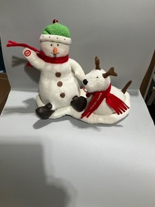 Vintage 2004 Hallmark Jingle Pals Snowman & Dog Animated Musical Singing Plush