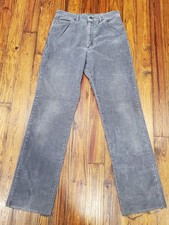 Vintage Lee Riders Corduroy Straight Leg Pants Gray Mens 29 32 Made in the USA