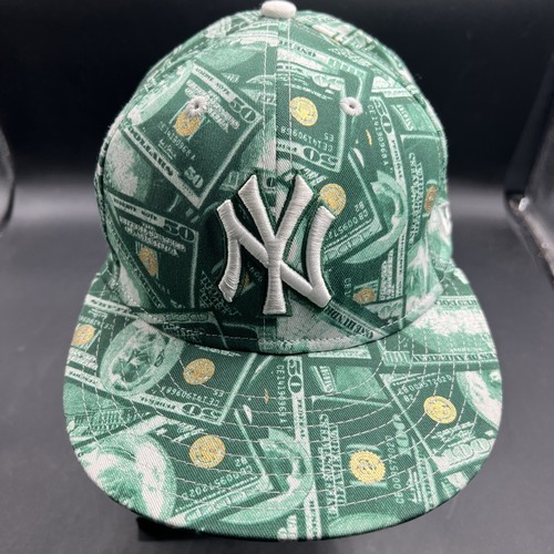 MLB Yankees New Era 59Fifty Fitted Hat Cap 5950 NEW YORK YANKEES DOLLAR BILLS - Picture 1 of 9