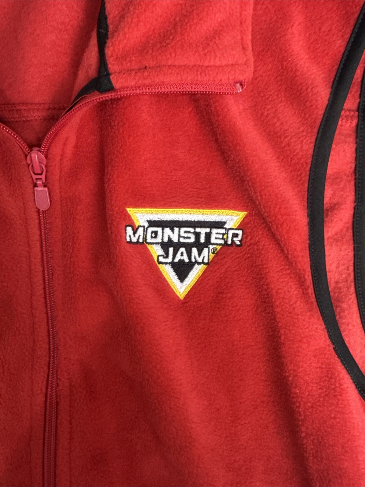 Monster Jam Fleece Vest Official Judge size medium Red RARE Monster Trucks image 2