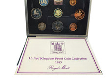 1983 ROYAL MINT UNITED KINGDOM PROOF COIN COLLECTION - BLUE WITH COA