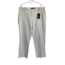 Chaps Classic Straight Flat Front Chino Pants Stone Khaki's Cotton 38-30
