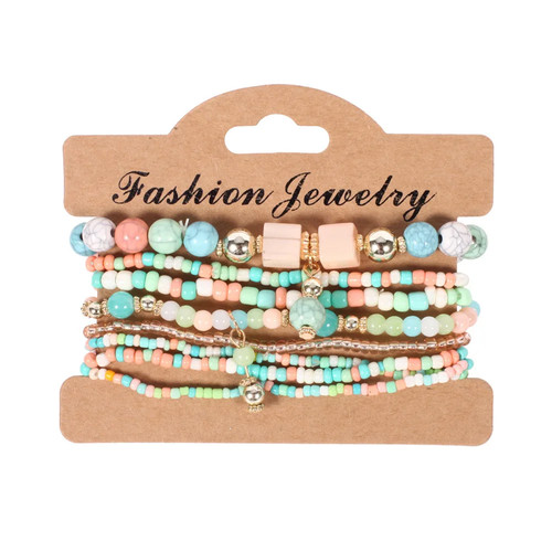 Juego de pulsera de cuentas bohemias hechas a mano para mujer cadena de cuentas coloridas de verano - Imagen 8 de 39