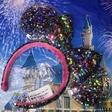 Disney parks rainbow Mickey confetti shaker snow globe Minnie Mouse ears