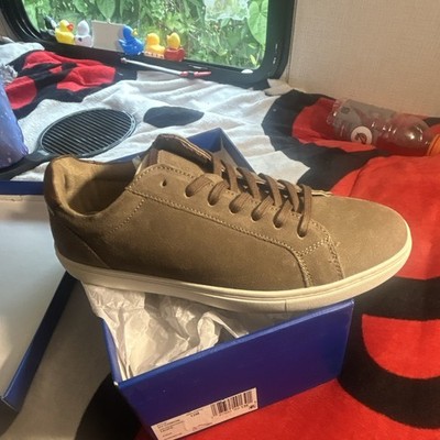 Vionic Men's Taupe Suede Low-Top Lace-Up Sneakers Round Toe Logo US 12 M