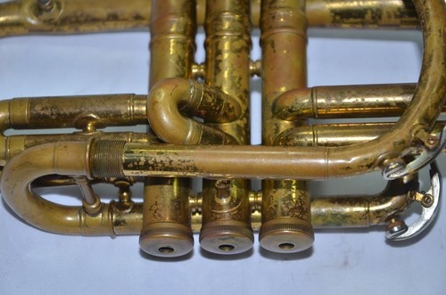 Antique Steampunk C.G. Conn USA Cornet Electric Wall Lamp - Picture 12 of 17