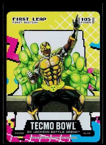 Bo Jackson Battle Arena Tecmo Bowl #105 First Leap Rad Glow Foil