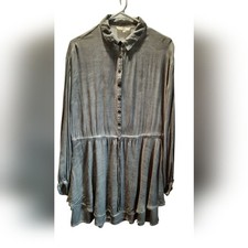 Entro Dress Womans Small Gray Casual Mini Bohemian Hippie Lightweight Rayon