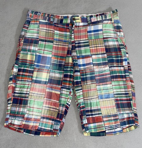 Pantaloncini chino vintage Polo Ralph Lauren Madras a quadri patchwork 34 hip hop preppy